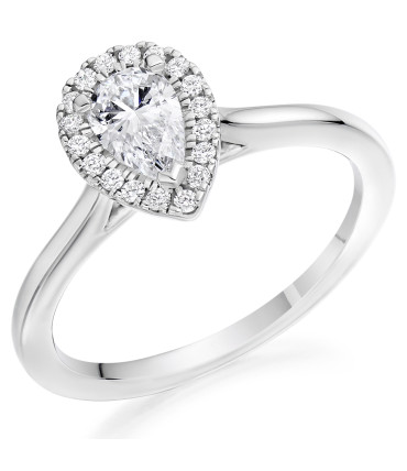 9ct White Gold 0.69ct Pear Shape Certified Diamond Ring 9ct White Gold 0.69ct Pear Shape Certified Diamond Ring